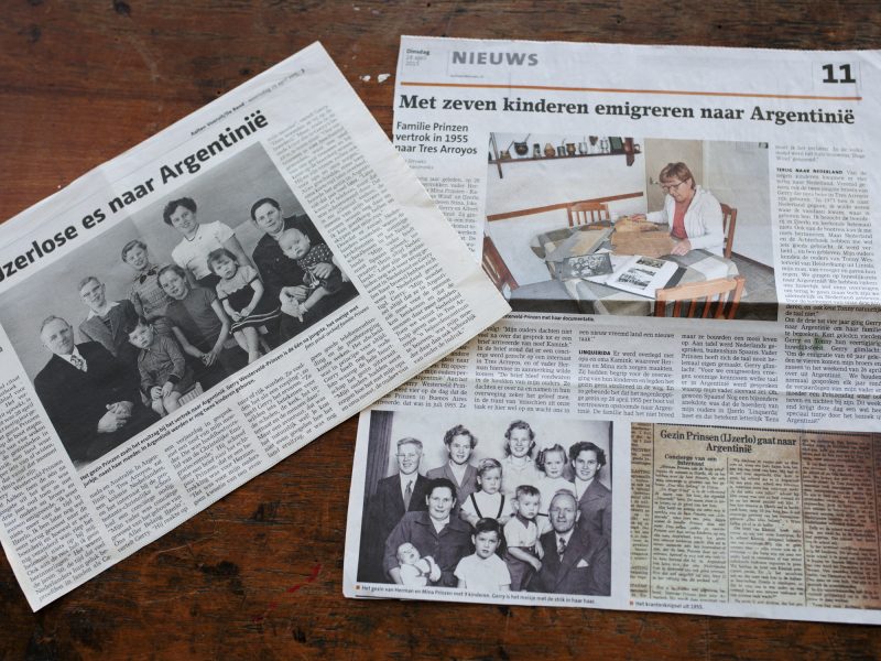 Noticias en la prensa holandesa sobre la comunidad holandesa de Tres Arroyos y la argentina de Aalten. Foto: Alicia Fernández Solla